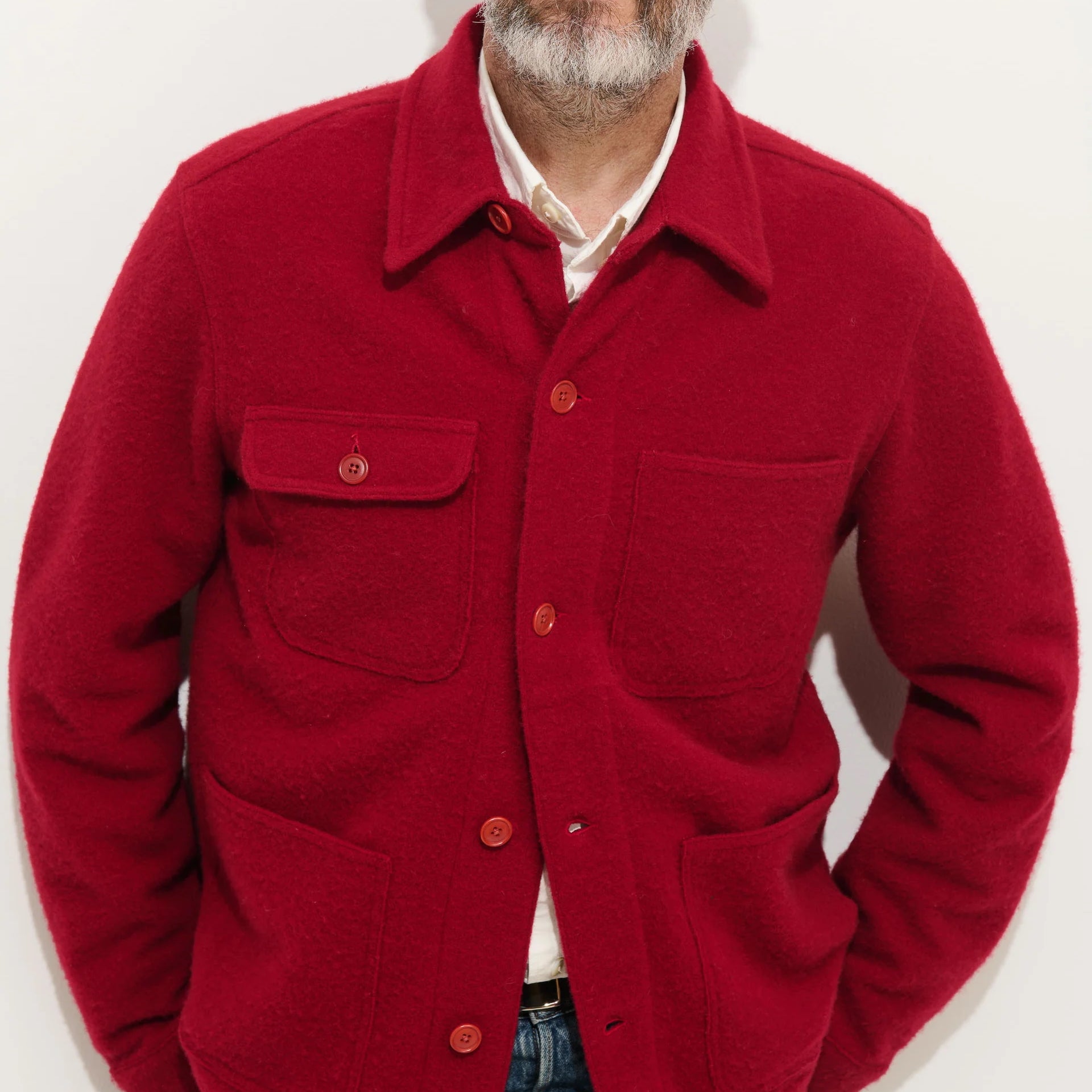 
                          Boiled Wool Work Jacket - Barn Red - Alex Mill - STAG Provisions - Outerwear - Coat / Jacket
                        