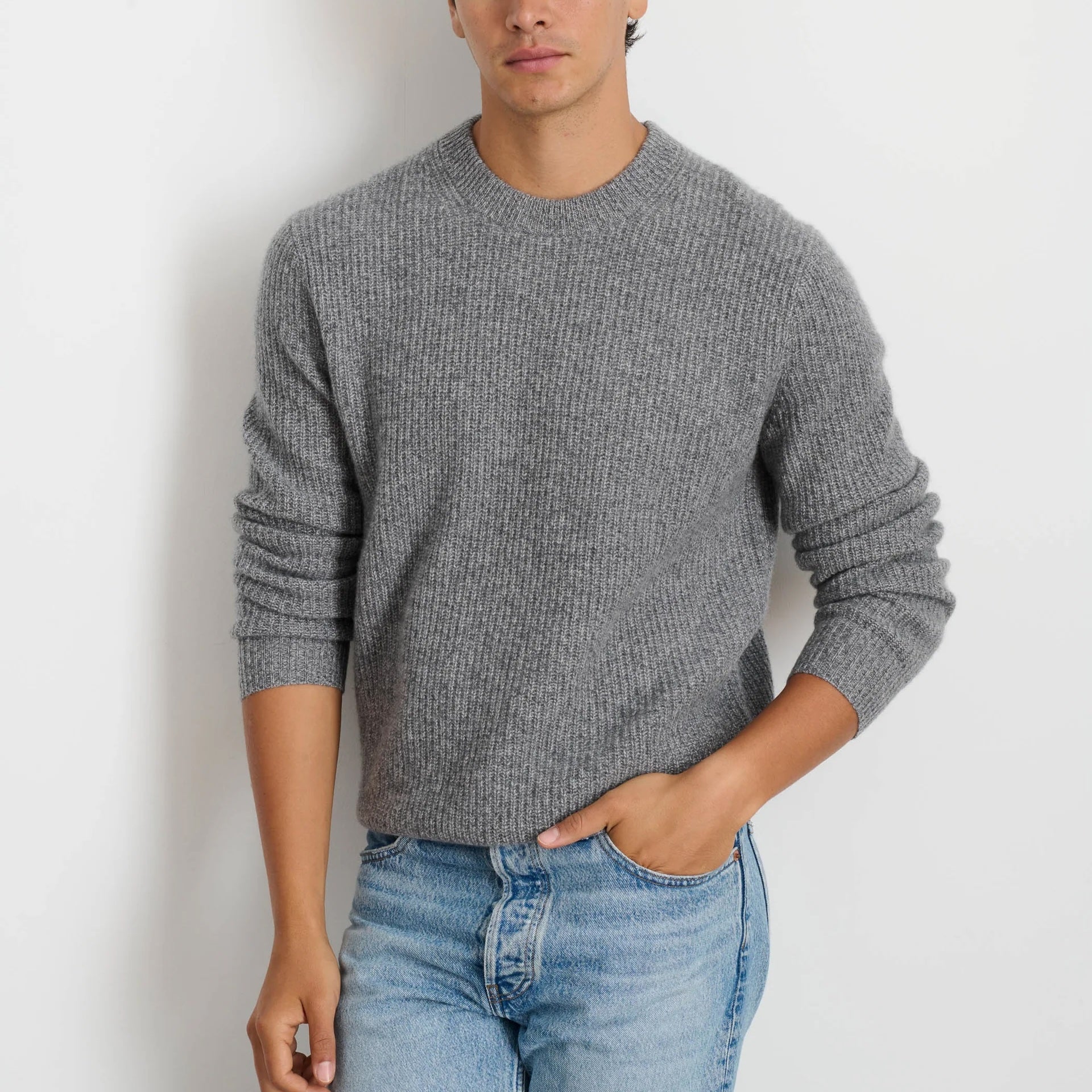 
                          Cashmere Jordan Sweater - Grey - Alex Mill - STAG Provisions - Tops - Sweater
                        