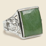Vintage Sterling & Jade Horseshoe Ring - Vintage - STAG Provisions - One & Done - Accessories & Jewelry