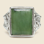 Vintage Sterling & Jade Horseshoe Ring - Vintage - STAG Provisions - One & Done - Accessories & Jewelry