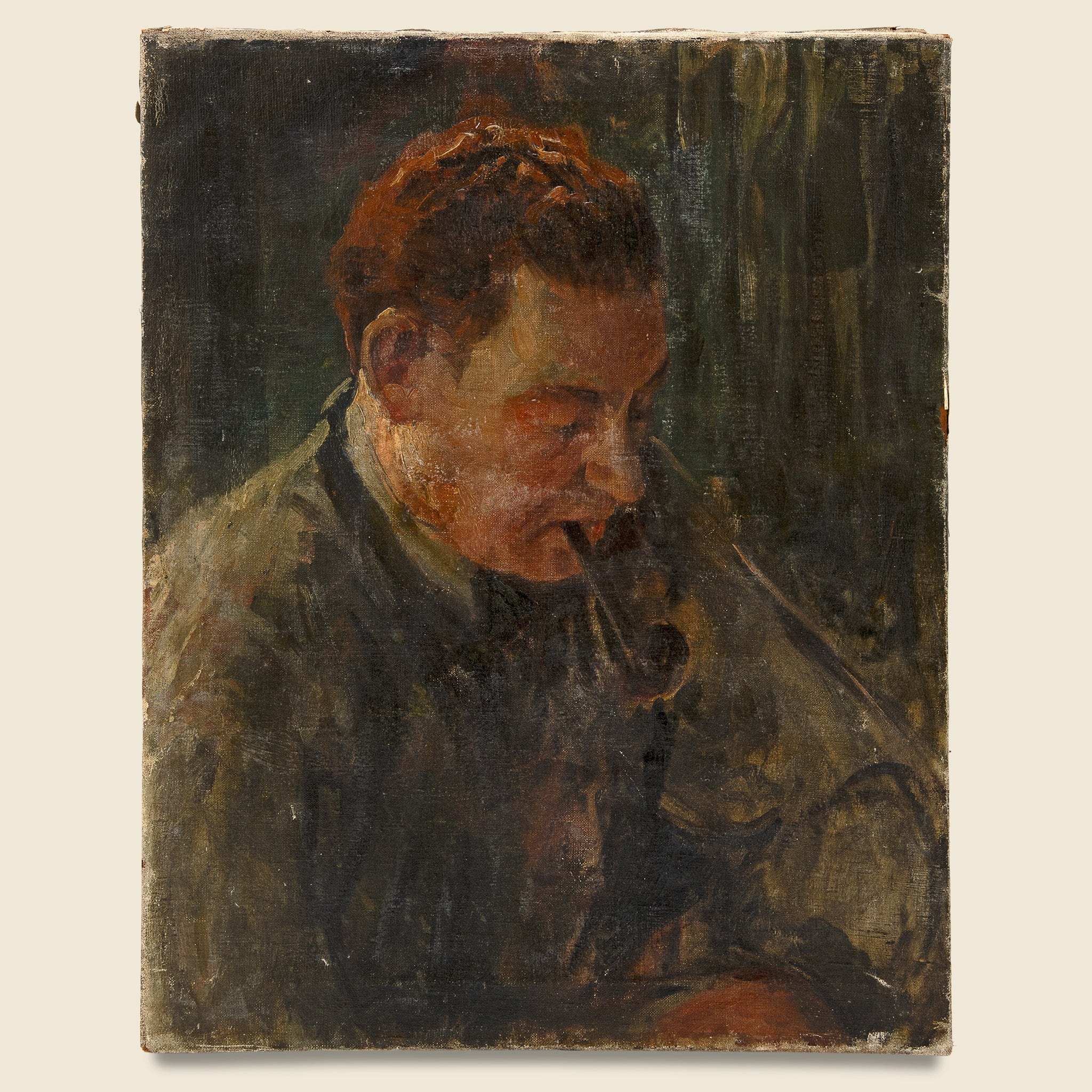Vintage Oil Painting Man Smoking - Vintage - STAG Provisions - One & Done - Art