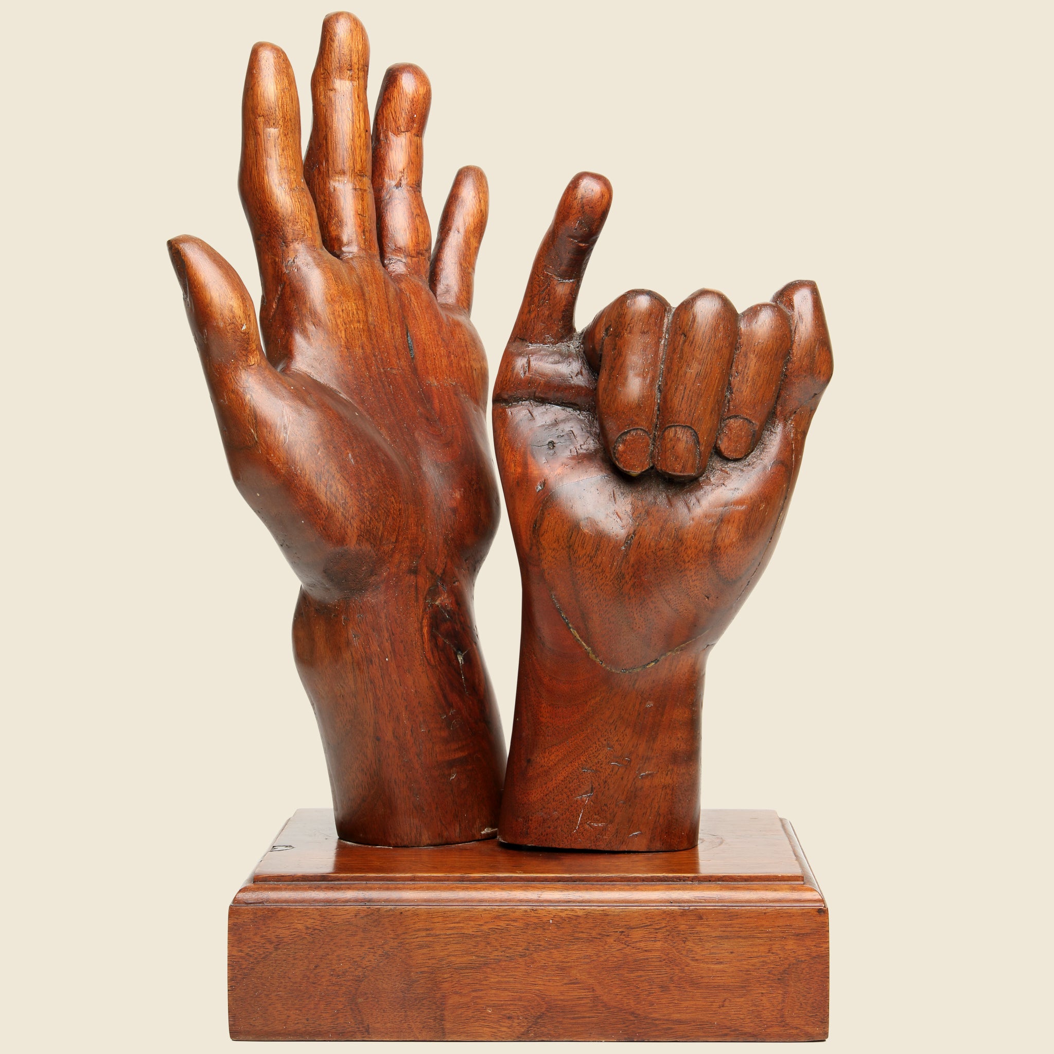 Wood Sign Language Carving - Vintage - STAG Provisions - One & Done - Art