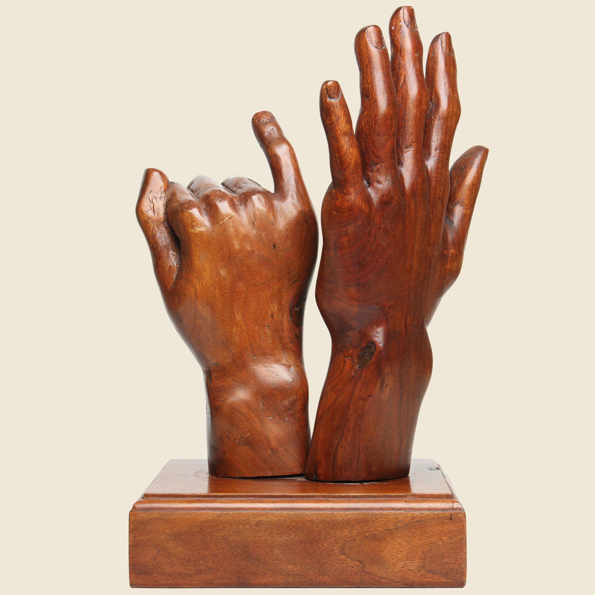 
                          Wood Sign Language Carving - Vintage - STAG Provisions - One &amp; Done - Art
                        