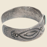 Stamped Silver & Turquoise Cuff #1 - Vintage - STAG Provisions - One & Done - Accessories & Jewelry
