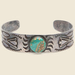 Stamped Silver & Turquoise Cuff #2 - Vintage - STAG Provisions - One & Done - Accessories & Jewelry