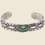 Stamped Silver & Turquoise Cuff #3 - Vintage - STAG Provisions - One & Done - Accessories & Jewelry