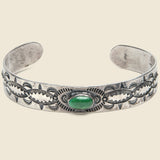 Stamped Silver & Turquoise Cuff #3 - Vintage - STAG Provisions - One & Done - Accessories & Jewelry