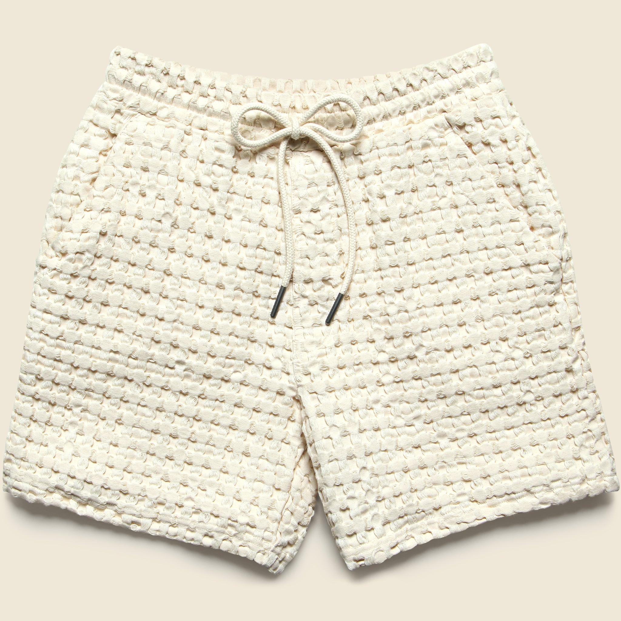 5.5" Porto Waffle Shorts - Ecru