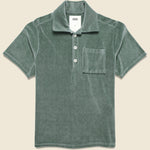 Girona Velour Shirt - Dark Green - OAS - STAG Provisions - Tops - S/S Knit