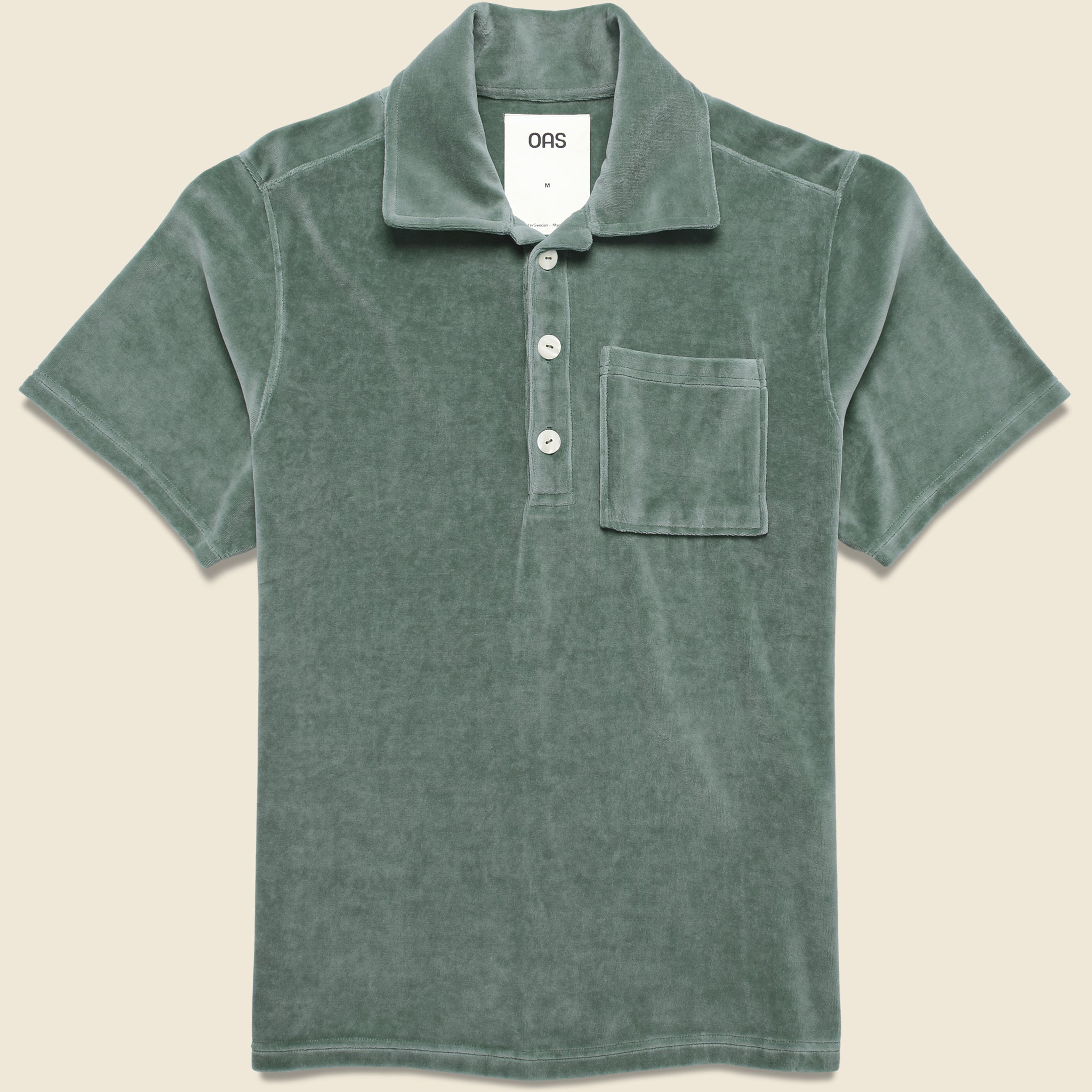 Girona Velour Shirt - Dark Green - OAS - STAG Provisions - Tops - S/S Knit