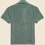Girona Velour Shirt - Dark Green - OAS - STAG Provisions - Tops - S/S Knit