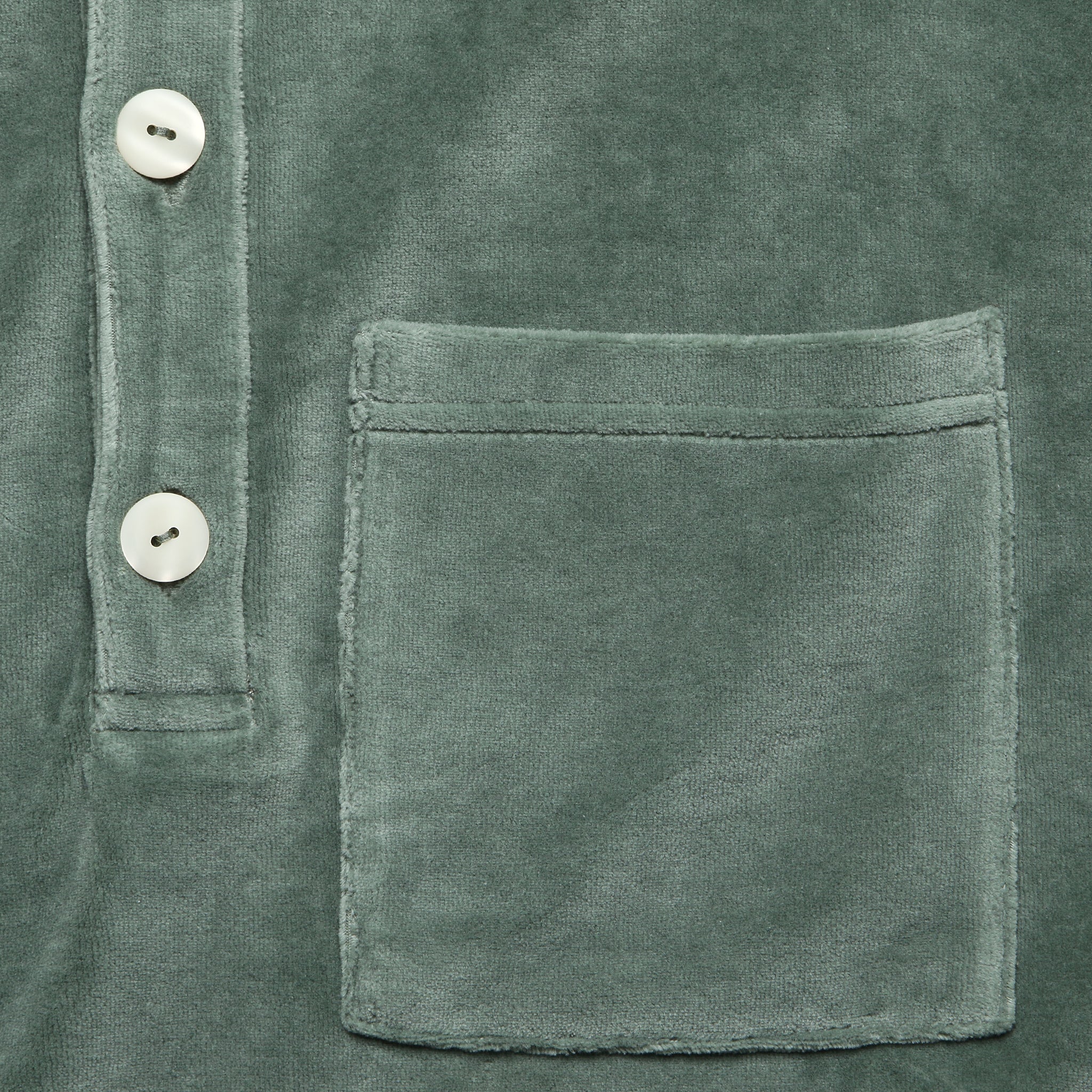 Girona Velour Shirt - Dark Green - OAS - STAG Provisions - Tops - S/S Knit