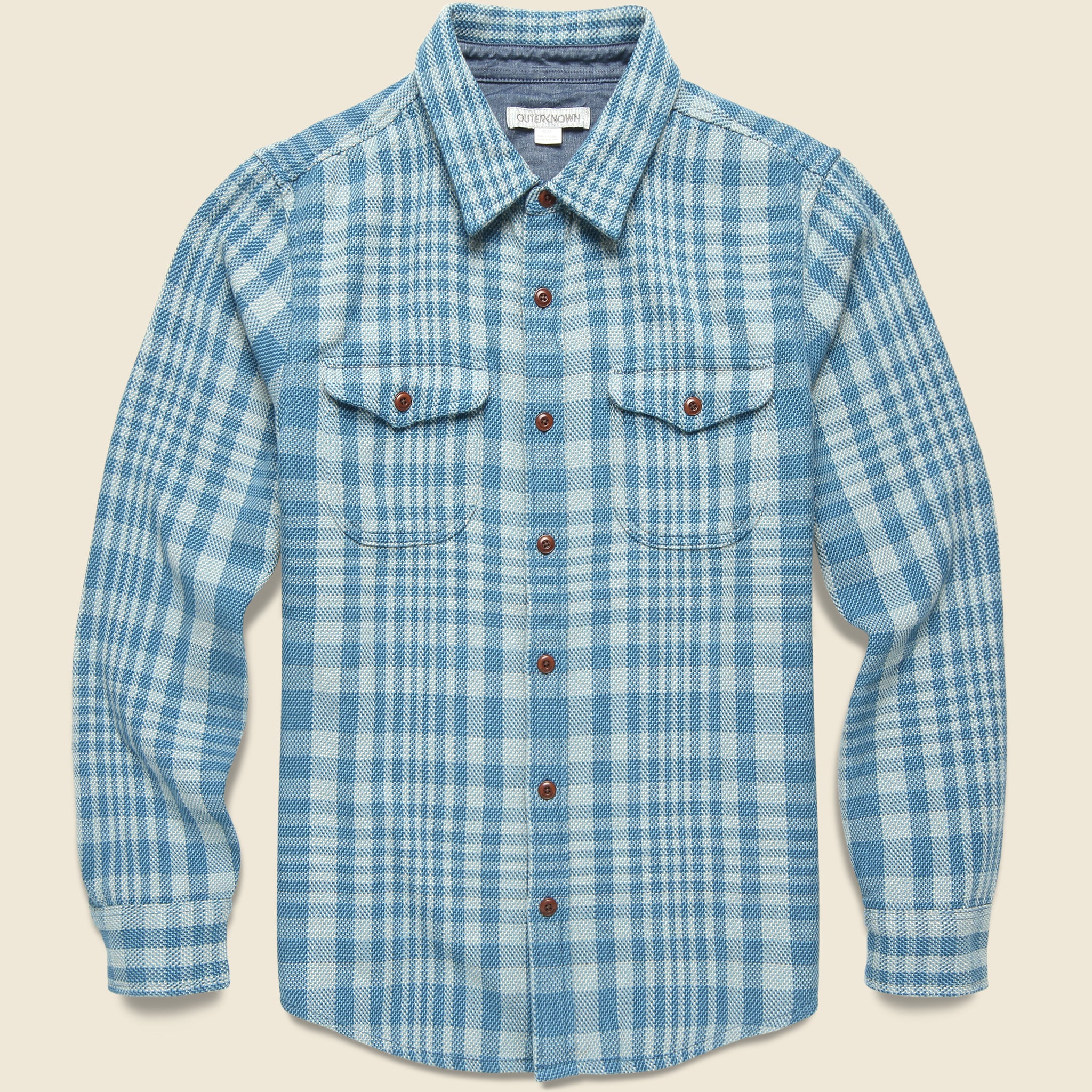 Blanket Shirt - Adriatic Lucent Plaid - Outerknown - STAG Provisions - Tops - L/S Woven - Plaid