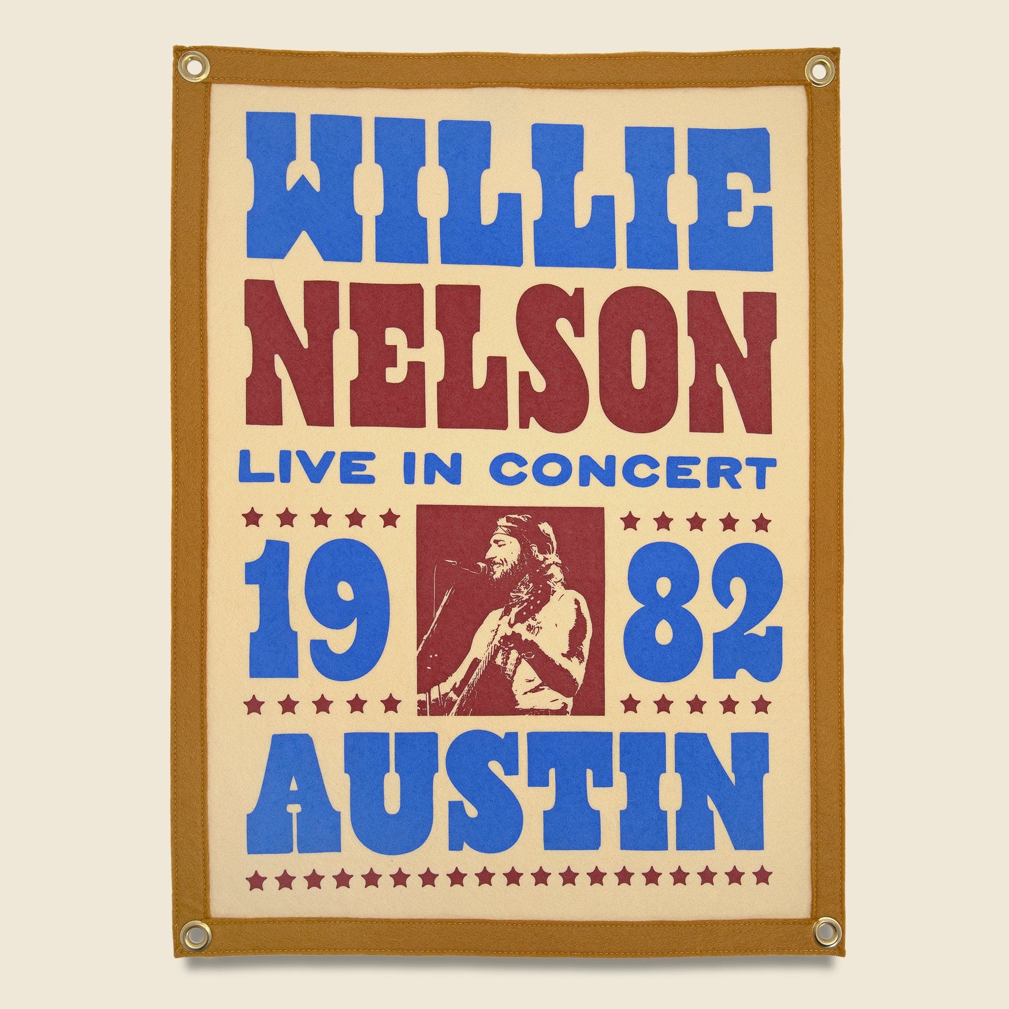 Willie Nelson Live in Austin Banner - Oxford Pennant - STAG Provisions - Home - Art & Accessories - Decorative Object