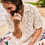 Atlas Crochet Terry Shirt - Cream - OAS - STAG Provisions - Tops - S/S Knit