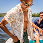 Eye Crochet Shirt - Ecru - Portuguese Flannel - STAG Provisions - Tops - S/S Knit