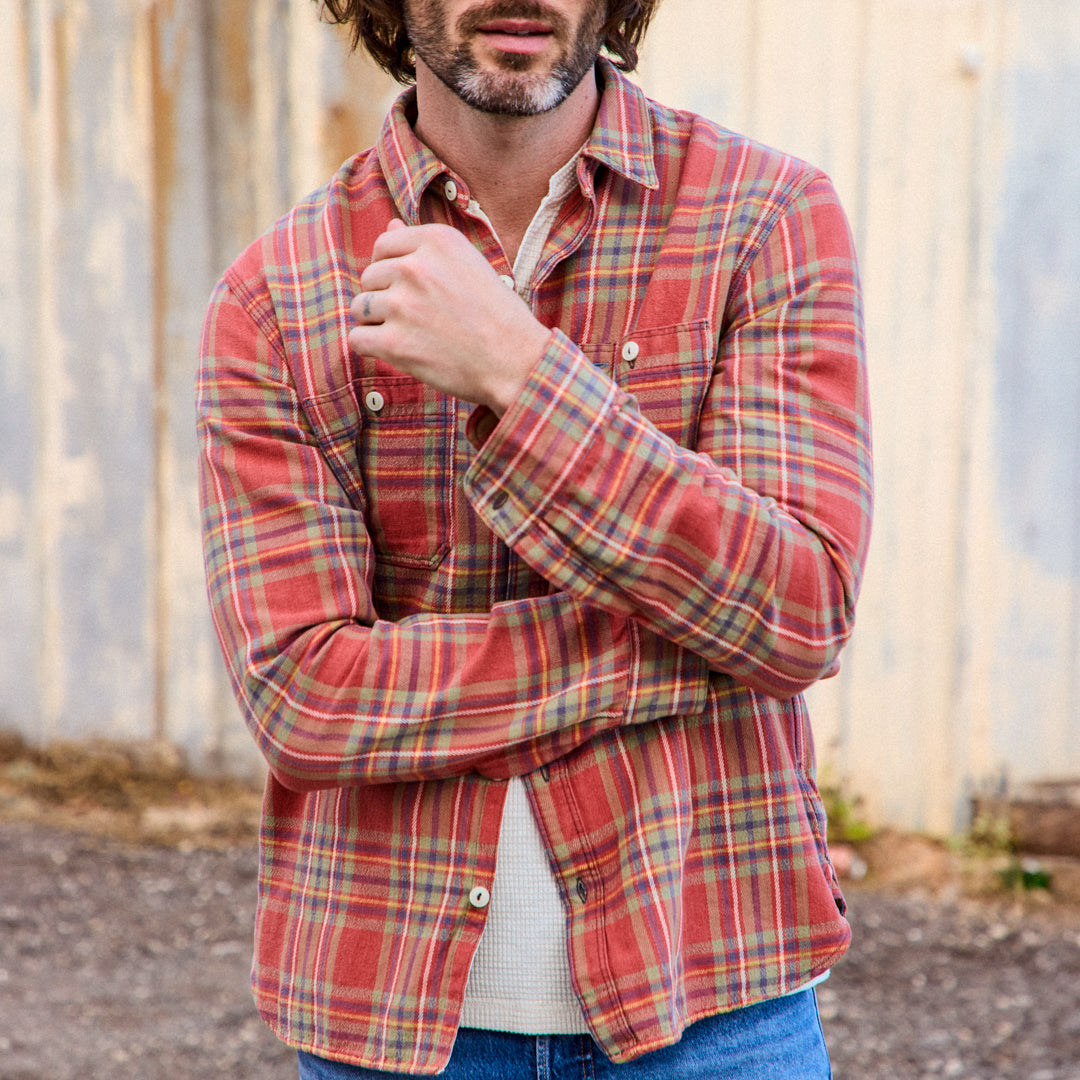 
                          Farrell Workshirt - Red - RRL - STAG Provisions - Tops - L/S Woven - Plaid
                        
