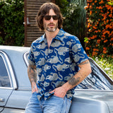 Tiger Block Print Shirt - Blue - Kardo - STAG Provisions - Tops - S/S Woven - Other Pattern