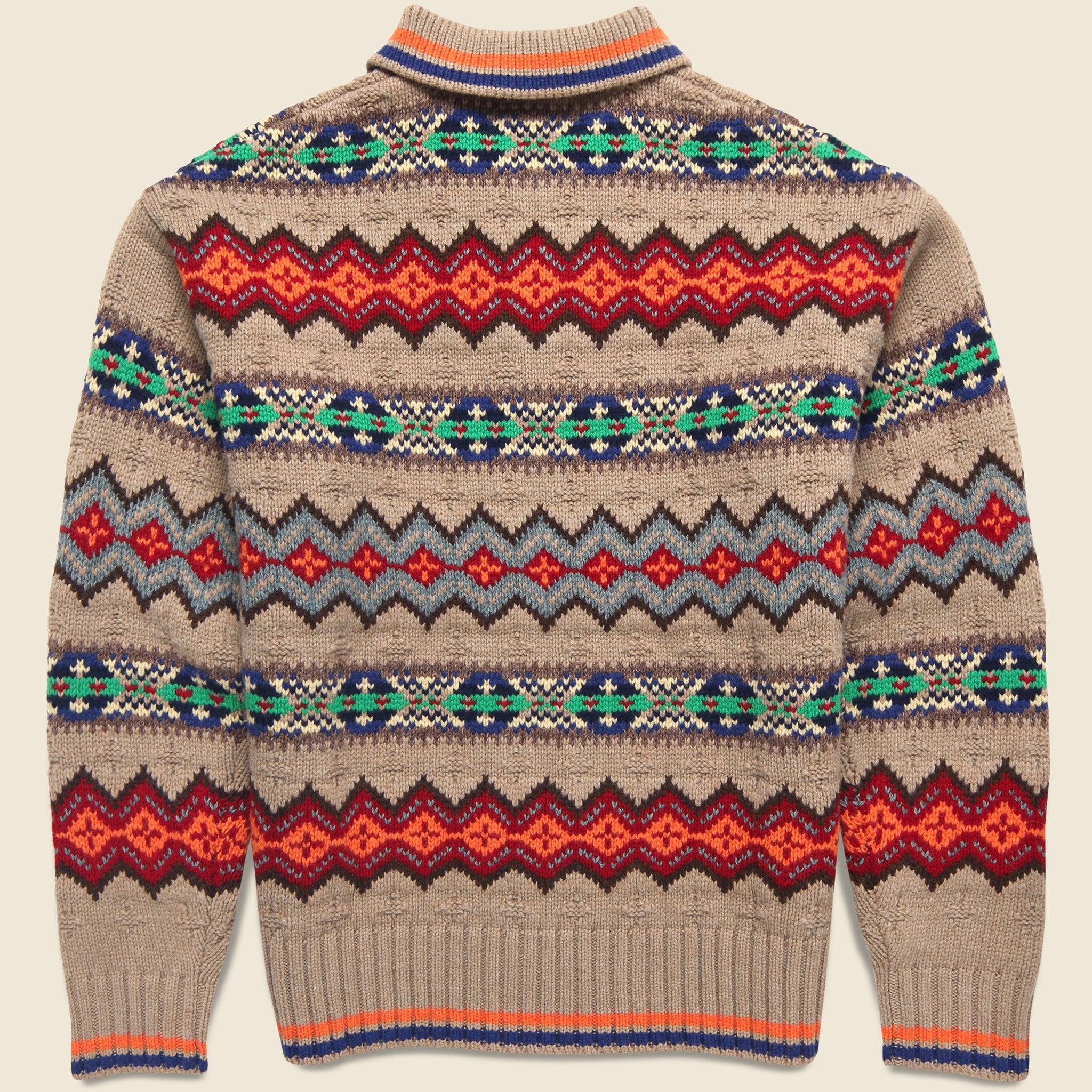 
                          Fairisle Polo Sweater - Tan
                        