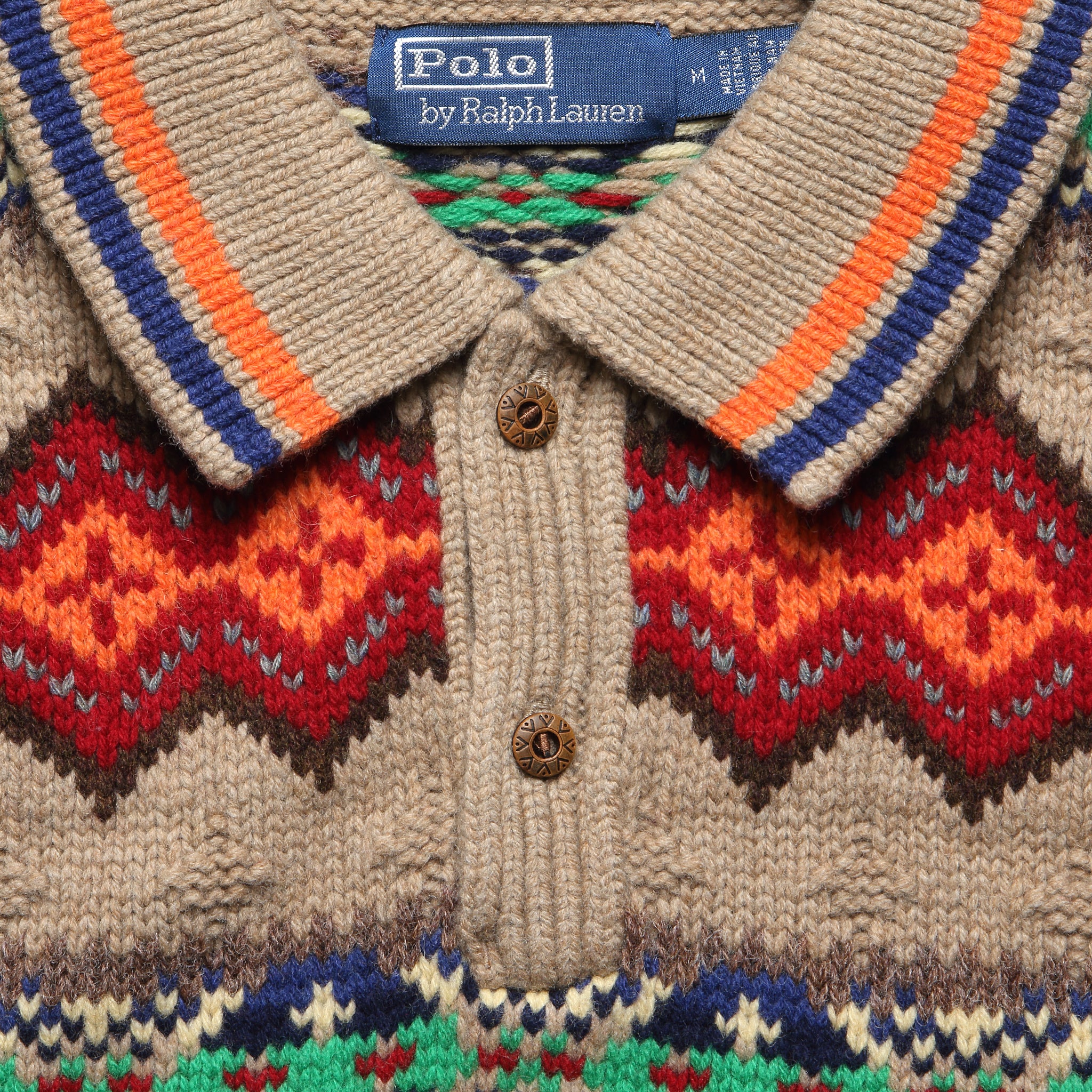 
                          Fairisle Polo Sweater - Tan
                        