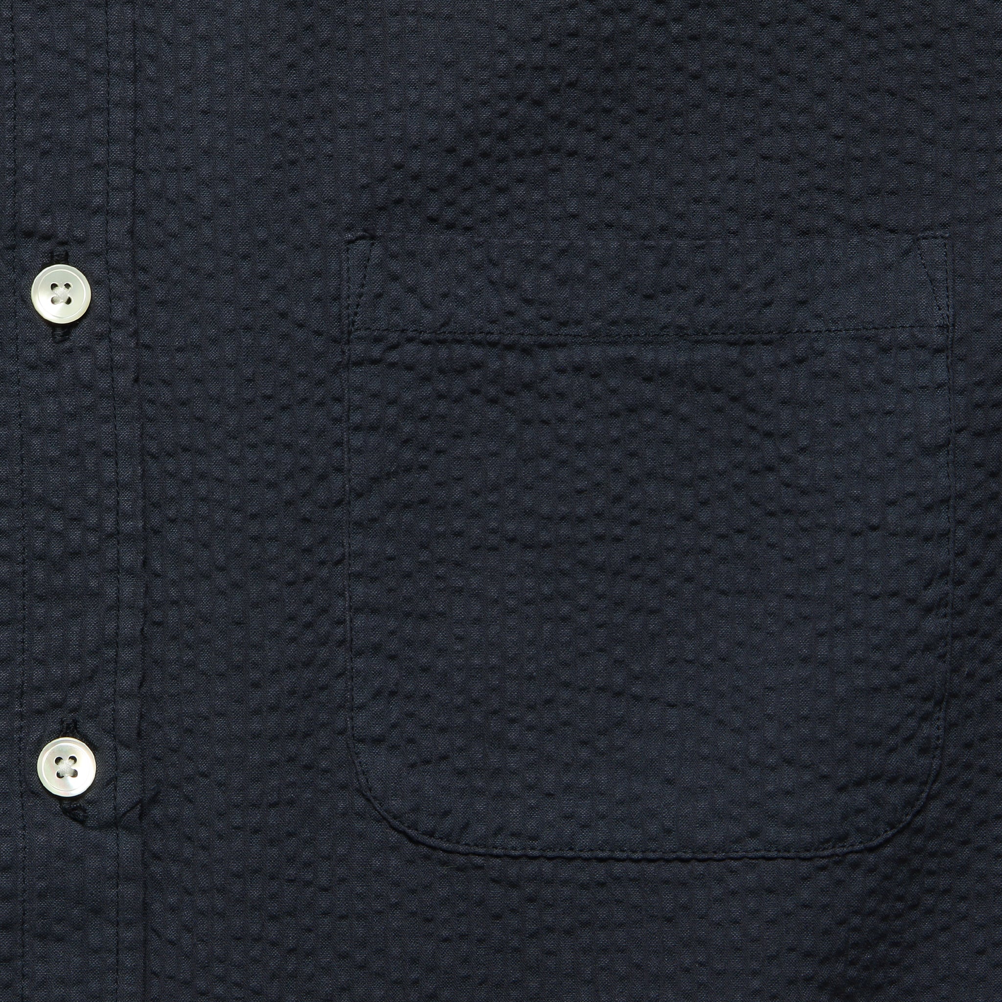 Atlantico Seersucker Shirt - Navy - Portuguese Flannel - STAG Provisions - Tops - S/S Woven - Seersucker