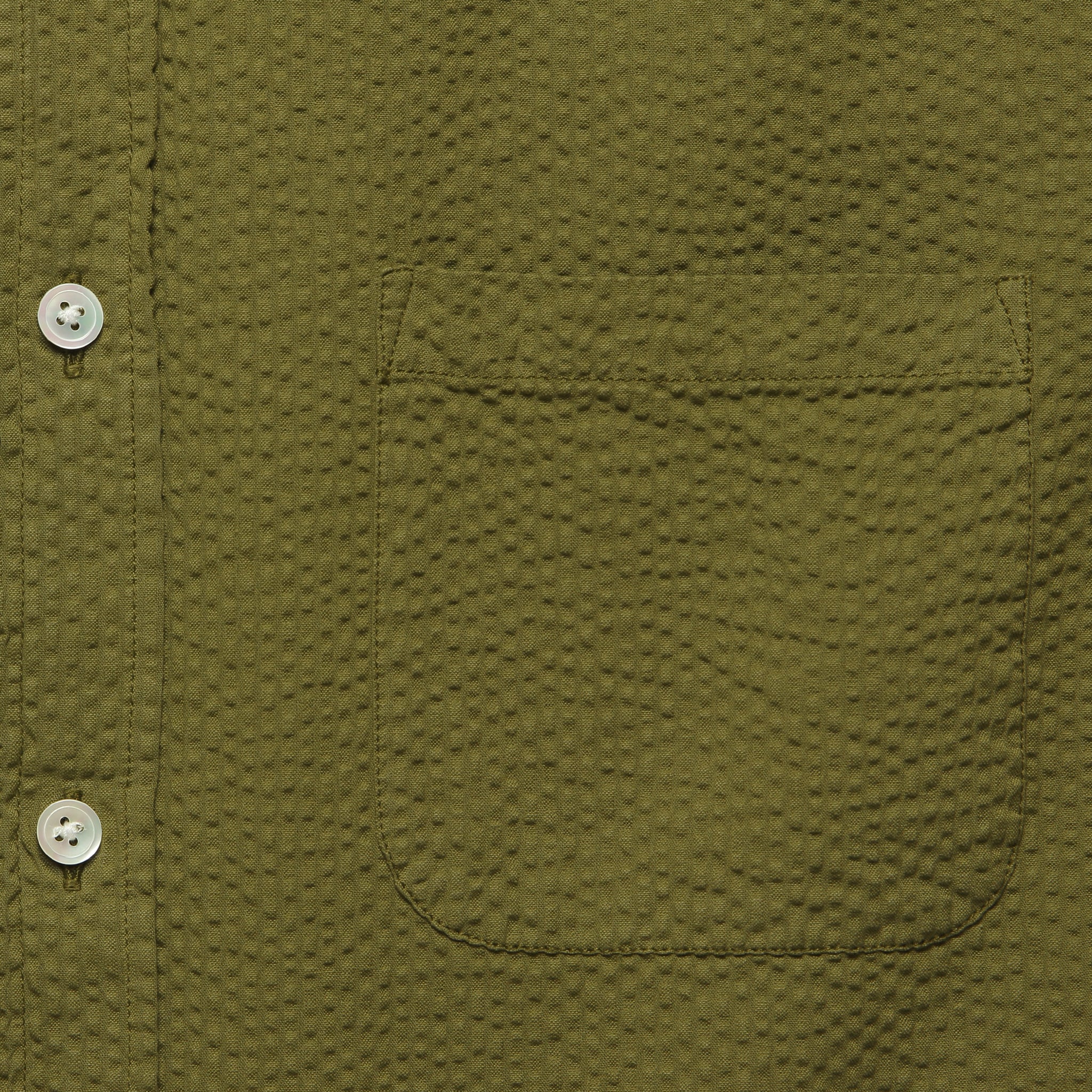 
                          Atlantico Seersucker Shirt - Olive - Portuguese Flannel - STAG Provisions - Tops - S/S Woven - Seersucker
                        