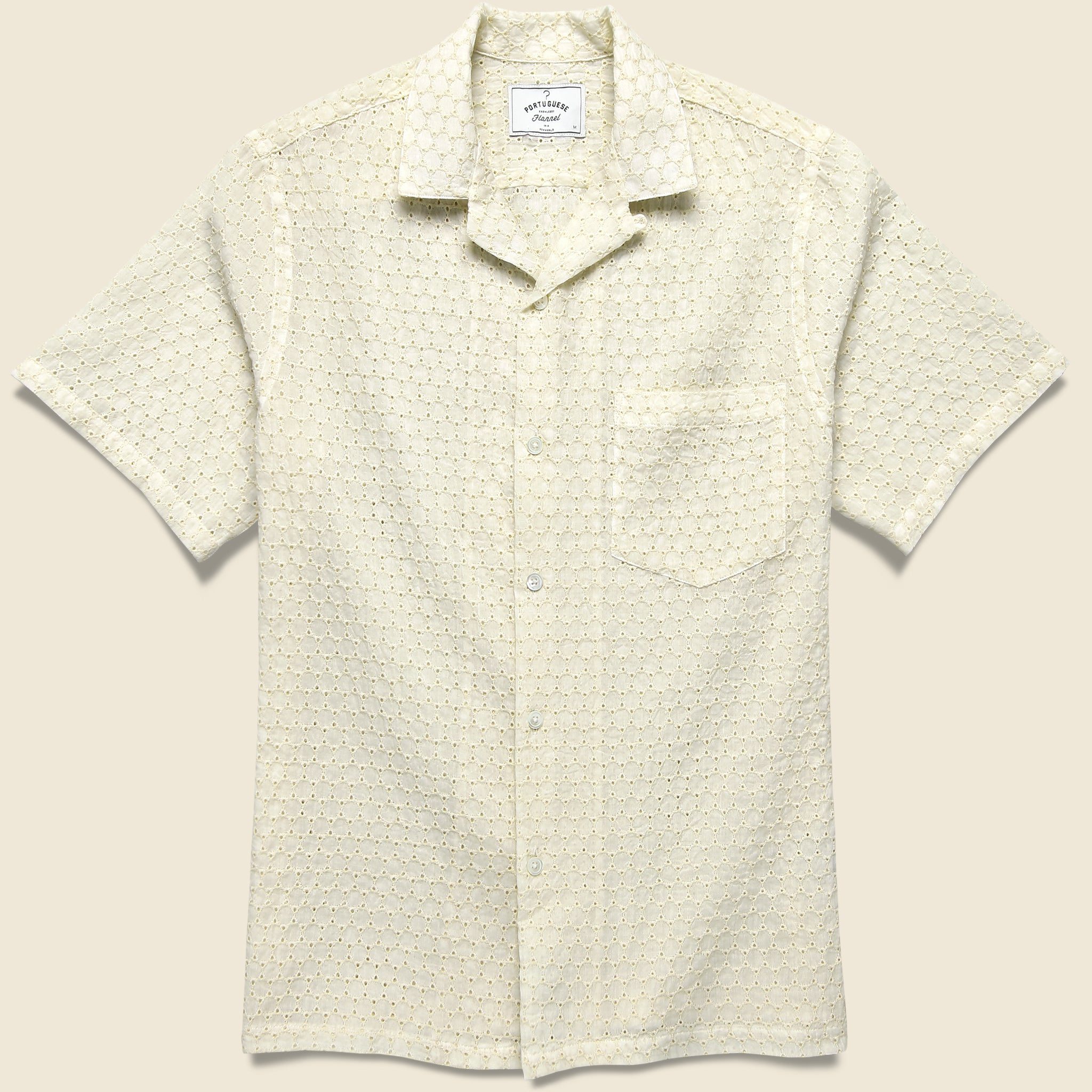 Folklore 3 Embroidered Camp Shirt - White - Portuguese Flannel - STAG Provisions - Tops - S/S Woven - Floral