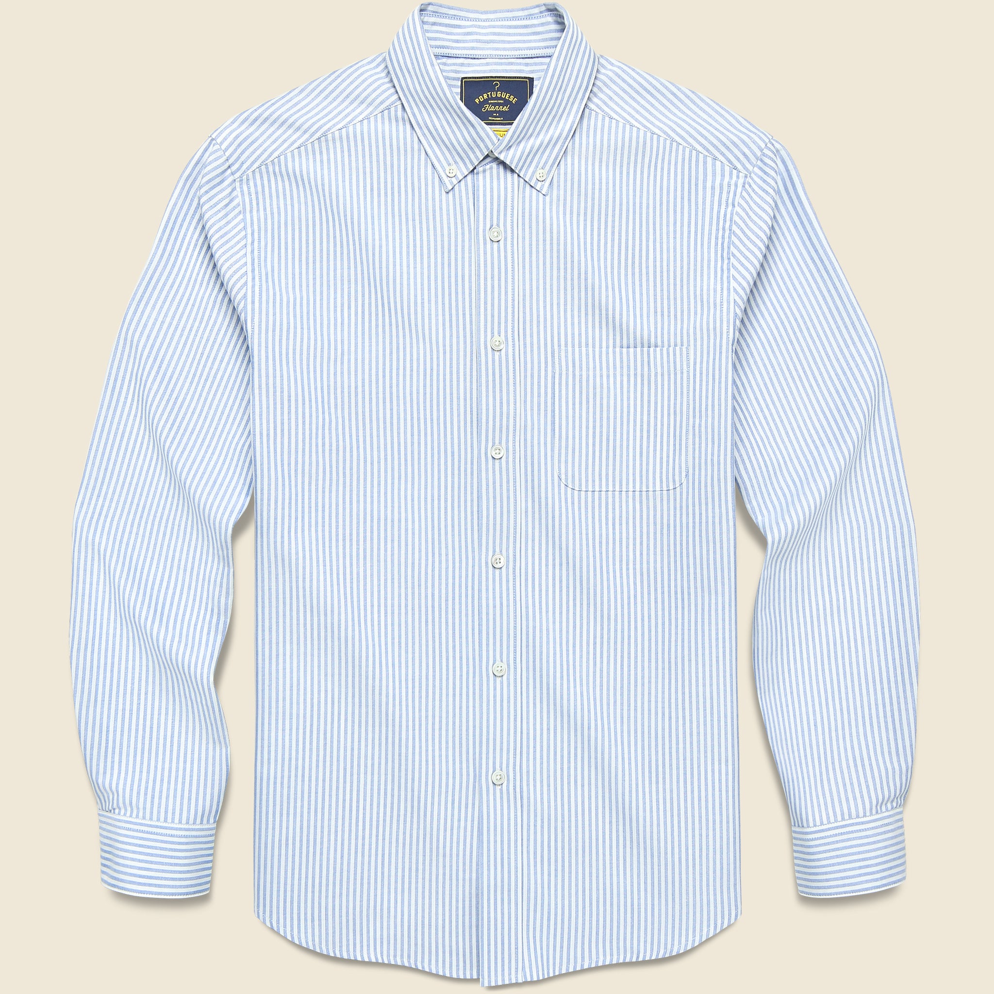 Belavista Brushed Oxford Shirt - Blue Stripe - Portuguese Flannel - STAG Provisions - Tops - L/S Woven - Stripe