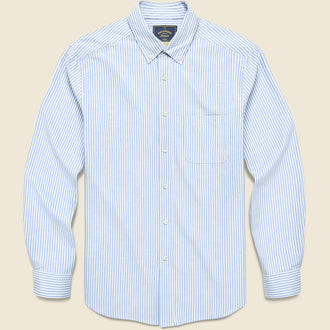 Belavista Brushed Oxford Shirt - Blue Stripe