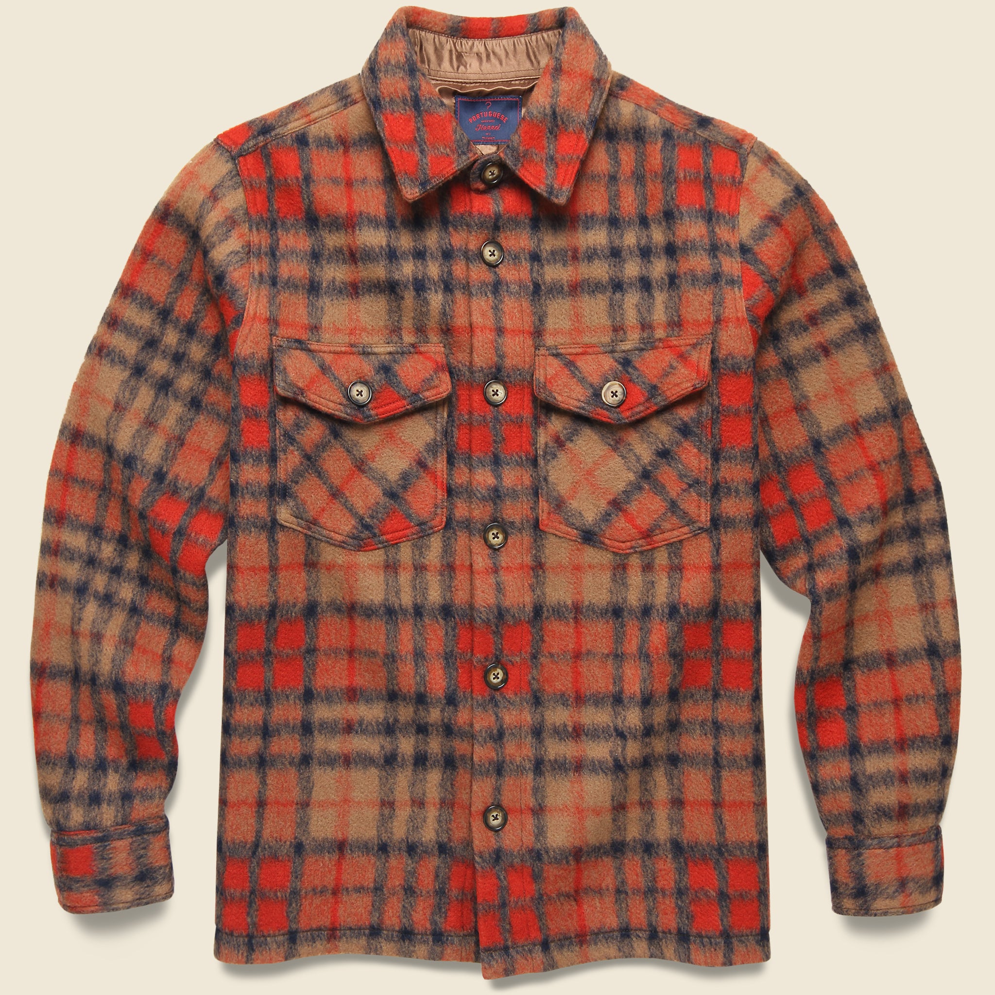 Ignition Overshirt - Tan/Red - Portuguese Flannel - STAG Provisions - Tops - L/S Woven - Overshirt