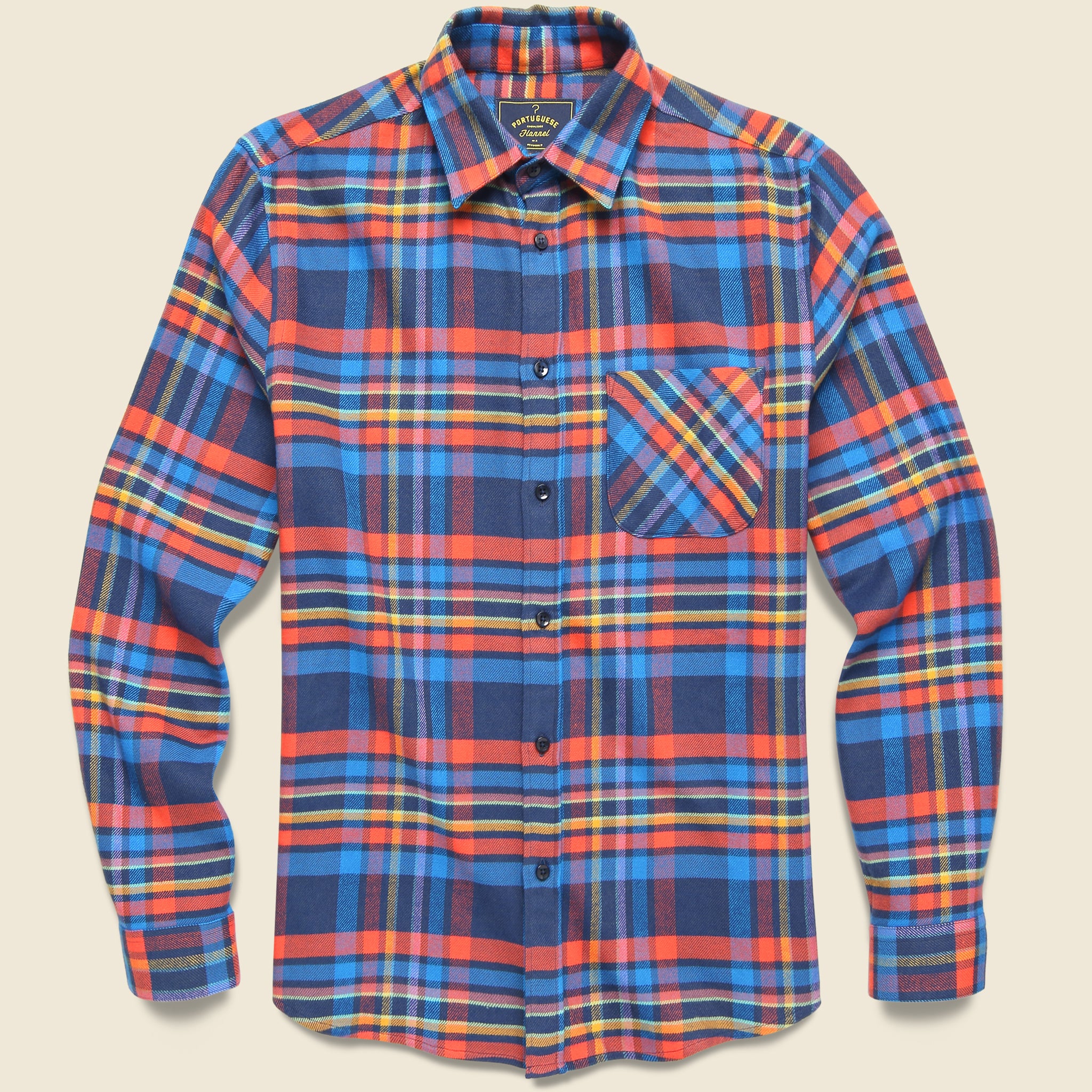 Basti Shirt - Blue/Orange - Portuguese Flannel - STAG Provisions - Tops - L/S Woven - Plaid