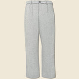 Herringbone Pleated Trouser - Grey - Portuguese Flannel - STAG Provisions - Pants - Twill