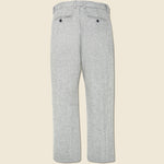 Herringbone Pleated Trouser - Grey - Portuguese Flannel - STAG Provisions - Pants - Twill