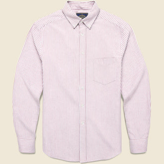 Brushed Stripe Oxford - Bordeaux