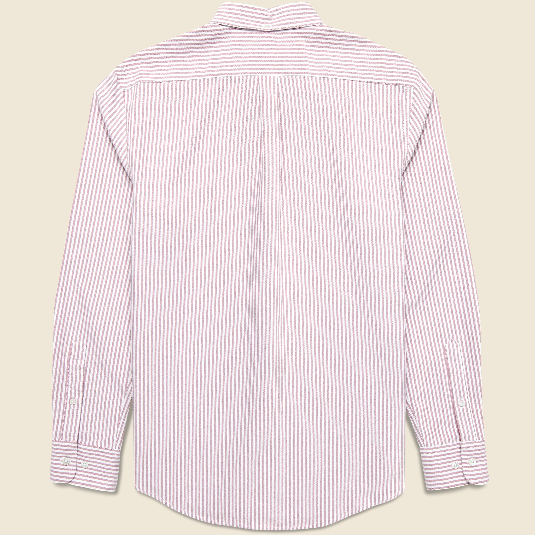 
                          Brushed Stripe Oxford - Bordeaux
                        