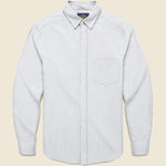 Brushed Stripe Oxford - Black - Portuguese Flannel - STAG Provisions - Tops - L/S Woven - Stripe