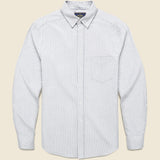 Brushed Stripe Oxford - Black - Portuguese Flannel - STAG Provisions - Tops - L/S Woven - Stripe