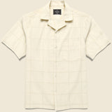 Grid Camp Shirt - Ecru - Portuguese Flannel - STAG Provisions - Tops - S/S Woven - Other Pattern