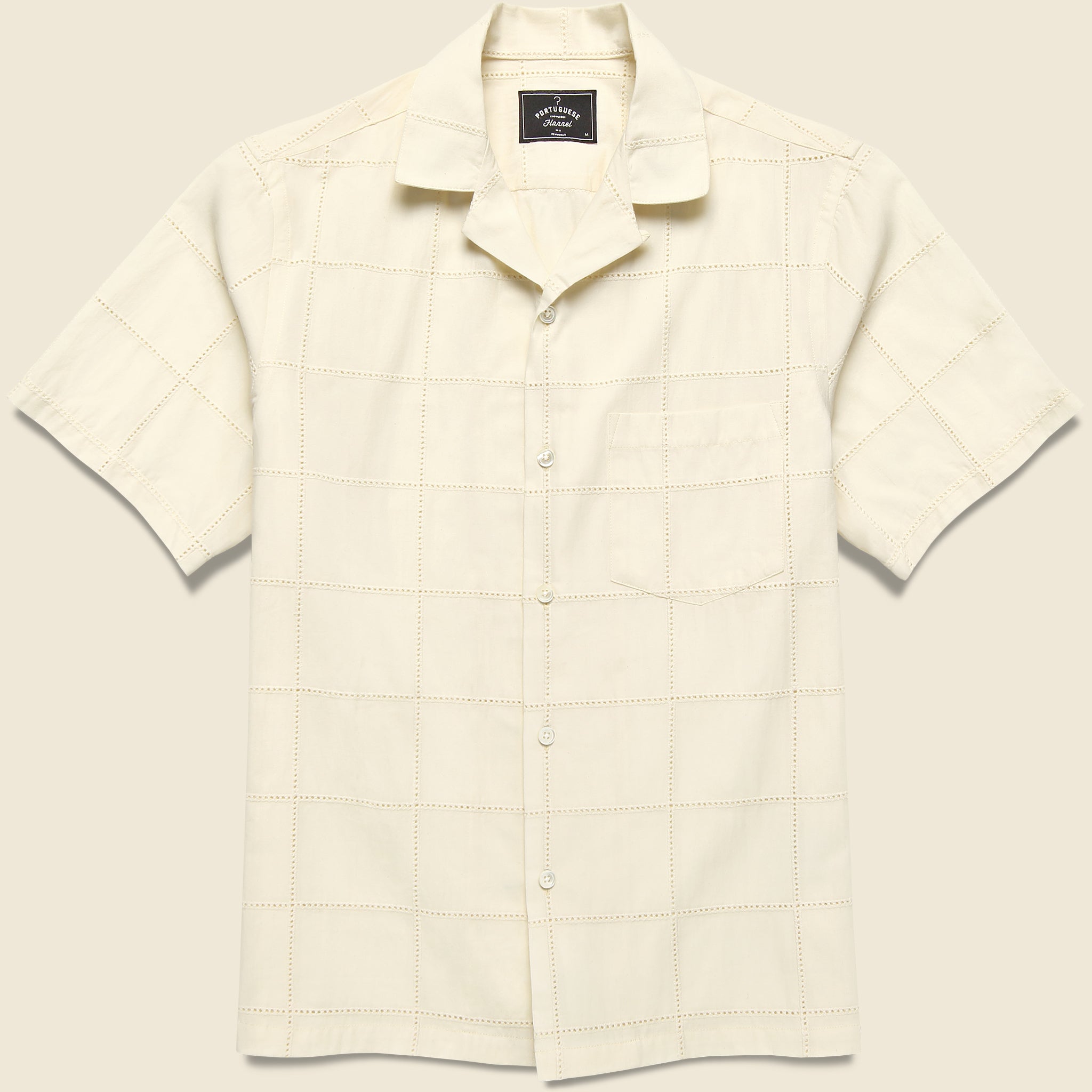 Grid Camp Shirt - Ecru - Portuguese Flannel - STAG Provisions - Tops - S/S Woven - Other Pattern