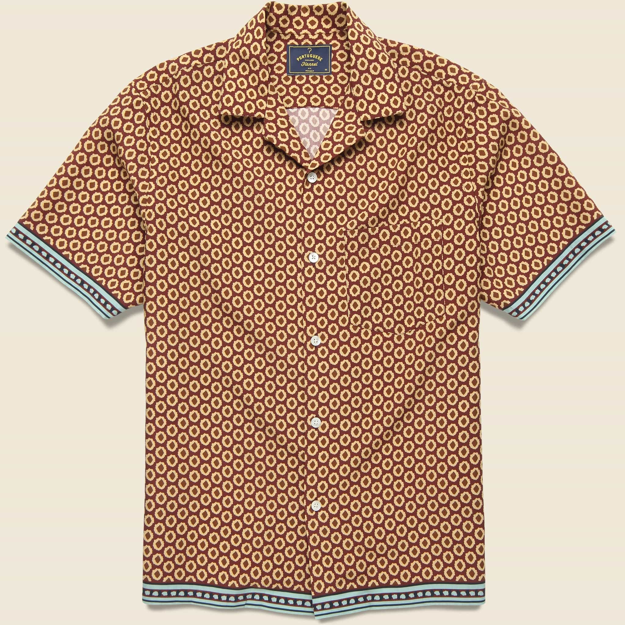 Vermon Camp Shirt - Bordeaux - Portuguese Flannel - STAG Provisions - Tops - S/S Woven - Other Pattern