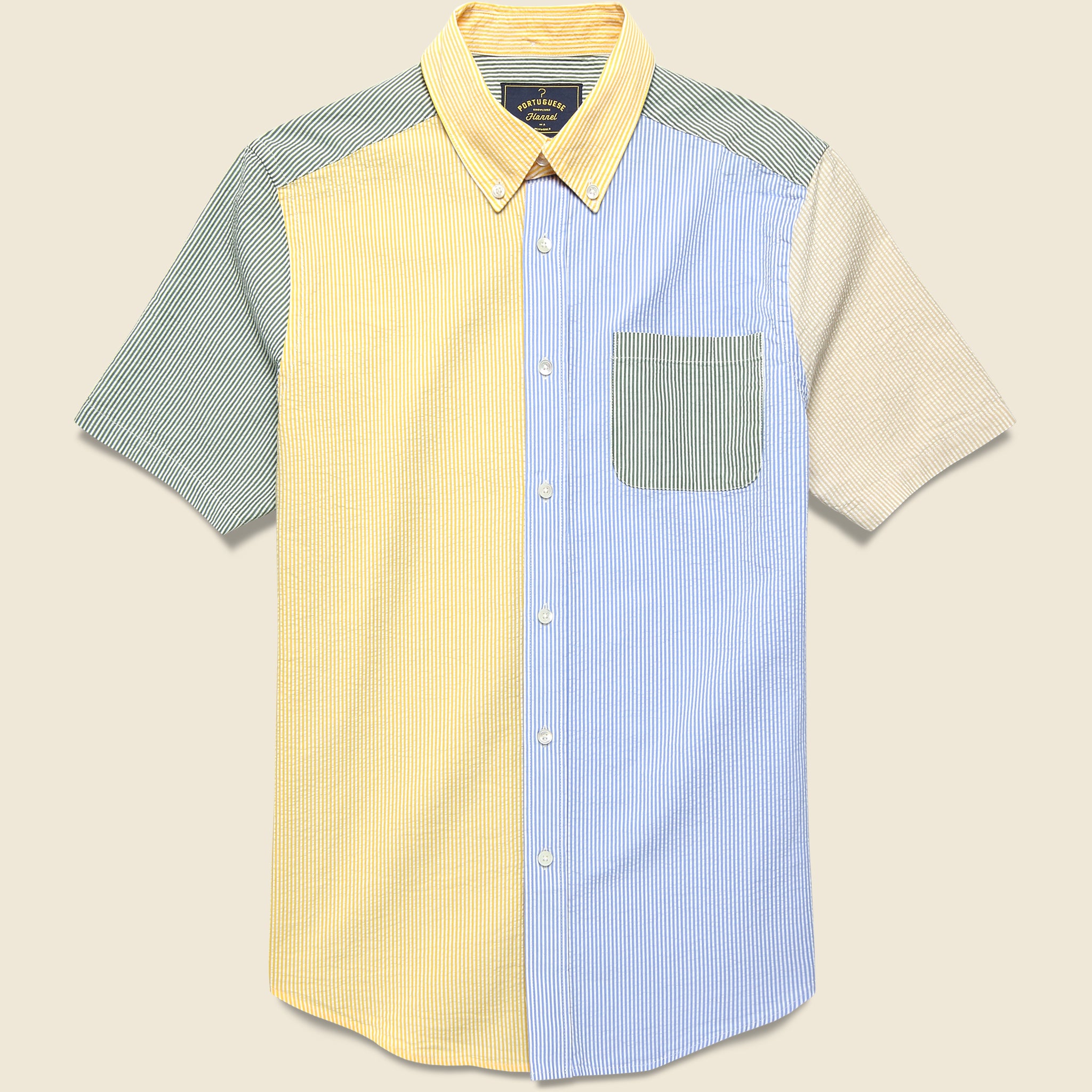 Atlantico Seersucker Shirt - Patchwork - Portuguese Flannel - STAG Provisions - Tops - S/S Woven - Seersucker