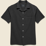 Seersucker Camp Shirt - Black - Portuguese Flannel - STAG Provisions - Tops - S/S Woven - Seersucker