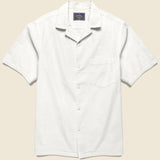 Seersucker Camp Shirt - White - Portuguese Flannel - STAG Provisions - Tops - S/S Woven - Seersucker