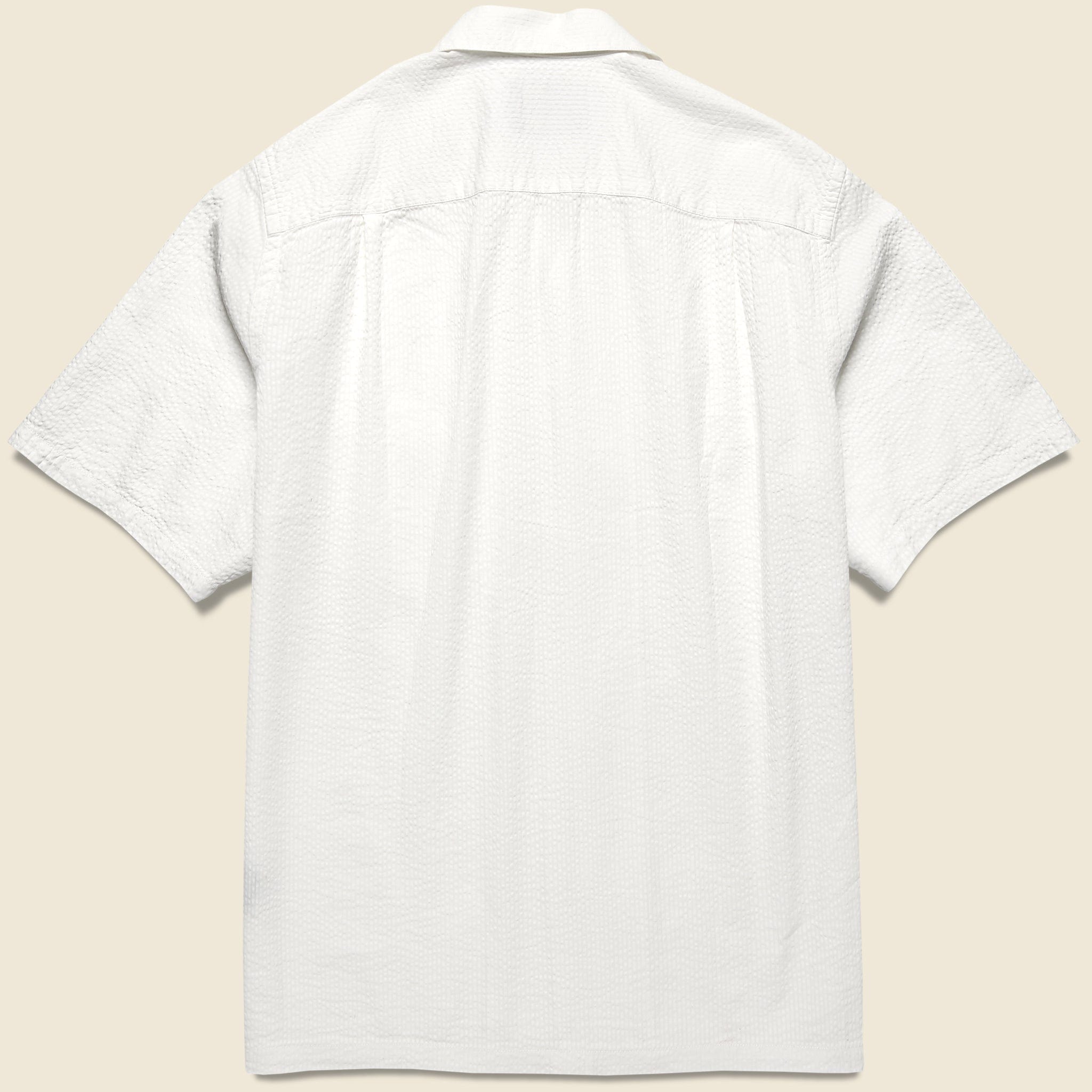Seersucker Camp Shirt - White - Portuguese Flannel - STAG Provisions - Tops - S/S Woven - Seersucker