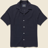 Grain Camp Shirt - Navy - Portuguese Flannel - STAG Provisions - Tops - S/S Woven - Solid