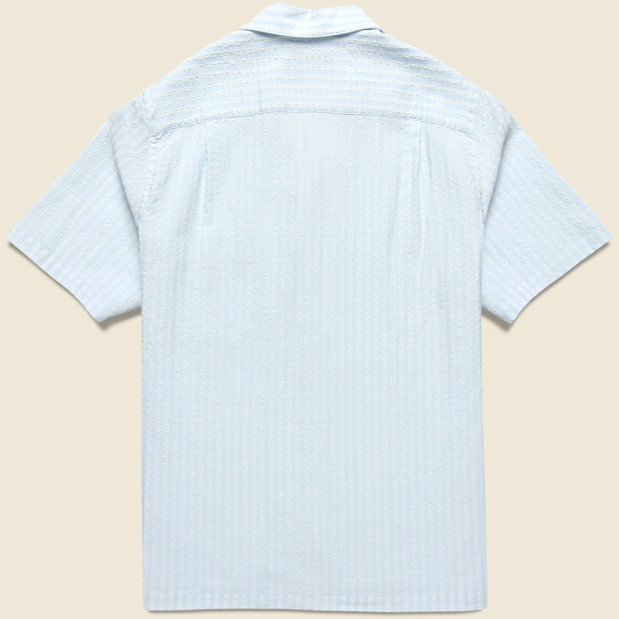 
                          Jacquard Chambray Camp Shirt - Blue - Portuguese Flannel - STAG Provisions - Tops - S/S Woven - Stripe
                        