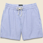 7" Seersucker Shorts - Blue Stripe - Portuguese Flannel - STAG Provisions - Shorts - Lounge