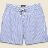 7" Seersucker Shorts - Blue Stripe - Portuguese Flannel - STAG Provisions - Shorts - Lounge