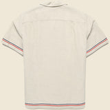 Cross Stitch Camp Shirt - Ecru - Portuguese Flannel - STAG Provisions - Tops - S/S Woven - Floral