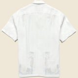 Bird Embroidery Camp Shirt - White - Portuguese Flannel - STAG Provisions - Tops - S/S Woven - Floral